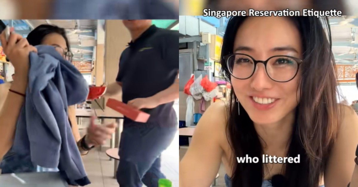Japanese woman accidentally takes hawker table 'choped' with tissue box: 'I'm like, who littered?'