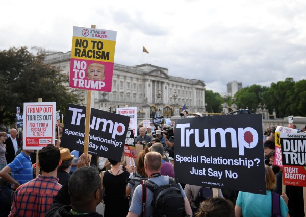 Donald Trump turns to Brexit and Huawei as protests planned in London