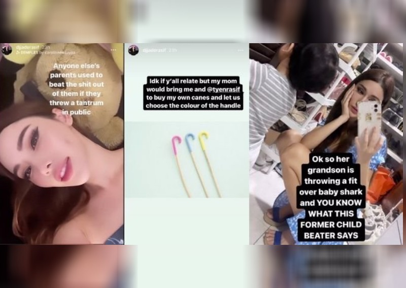 Jade Rasif jokingly calls mum 'former child beater' but says she's a softy with grandson