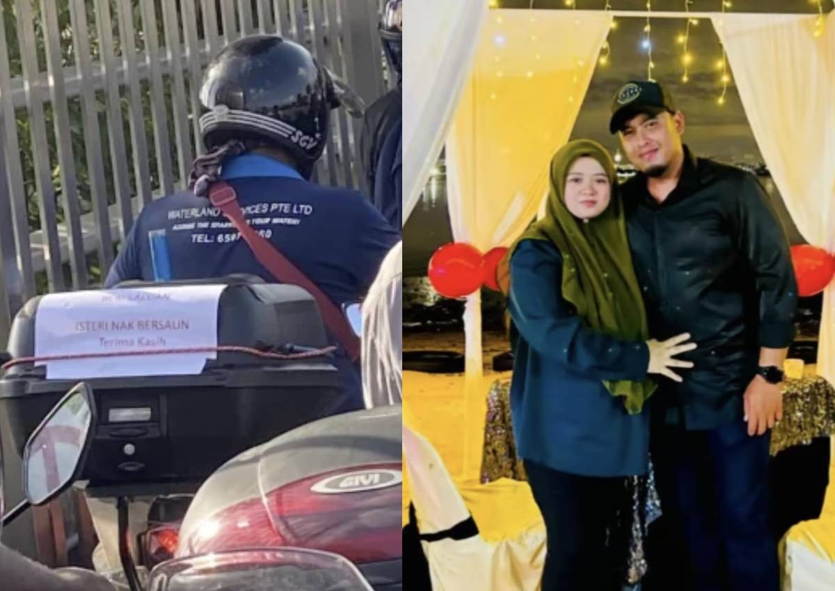 'My wife is about to give birth': Desperate motorcyclist sticks note on bike, clears Causeway jam easily 