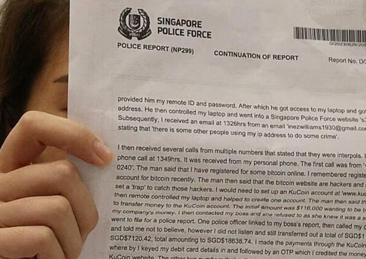 Woman thinks she's helping 'police' to catch hackers, ends up losing $18k