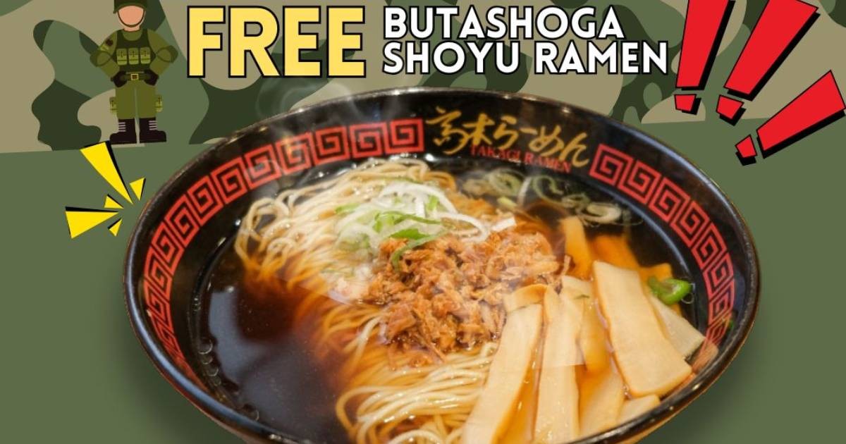 NSmen and NSFs can enjoy free ramen from Takagi Ramen on SAF Day