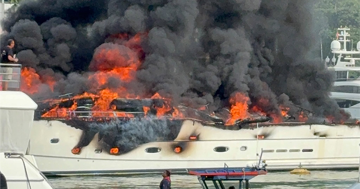 Yacht catches fire at Sentosa marina; witness reports small explosions