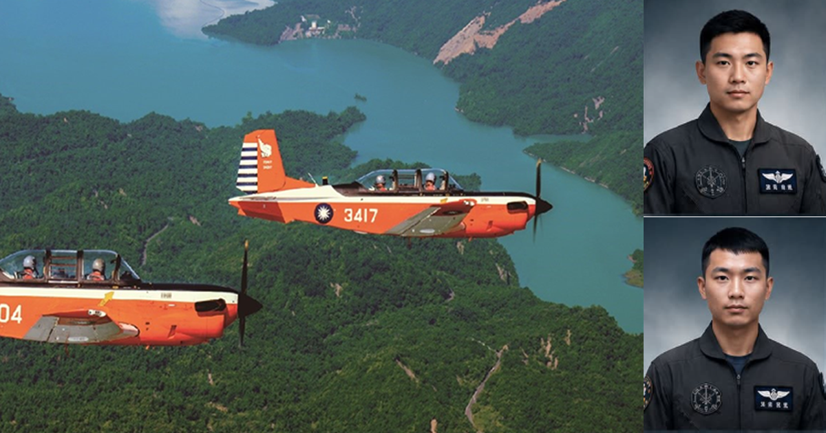 2 pilots killed in military training plane crash in Taiwan