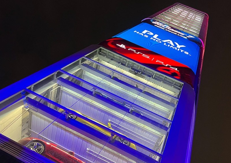 Gran Turismo 7 launch in Singapore features real 15-storey car vending machine with classic and exotic rides