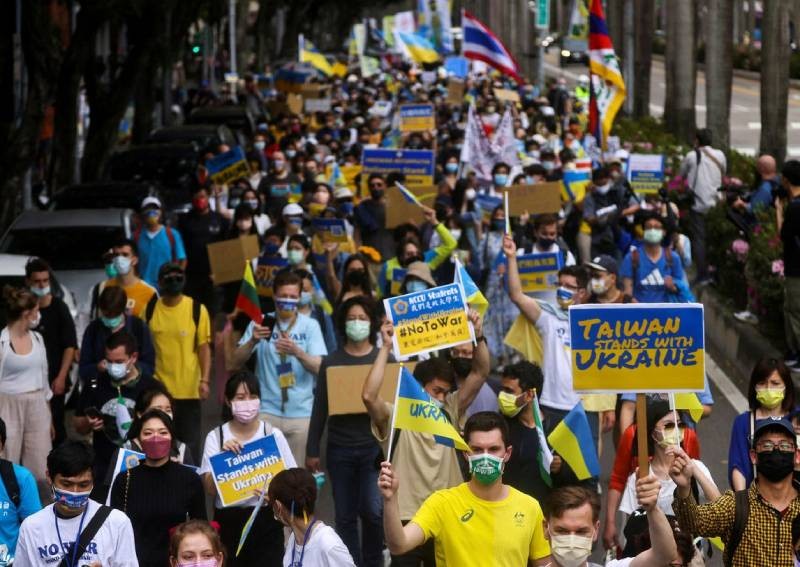 China says Taiwan 'taking advantage' of Ukraine as island sends more aid