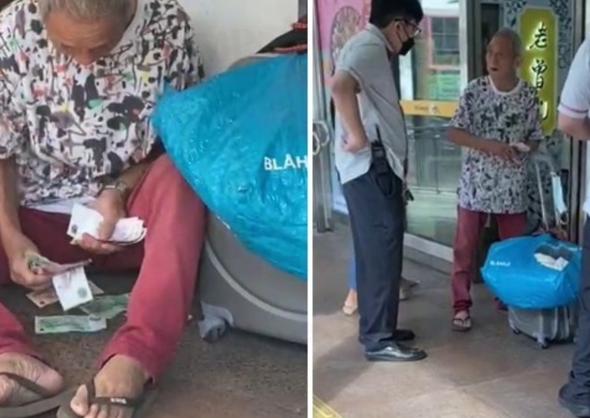 Elderly tissue paper seller seen counting earnings outside Bukit Batok MRT station, told to refrain from soliciting on premises