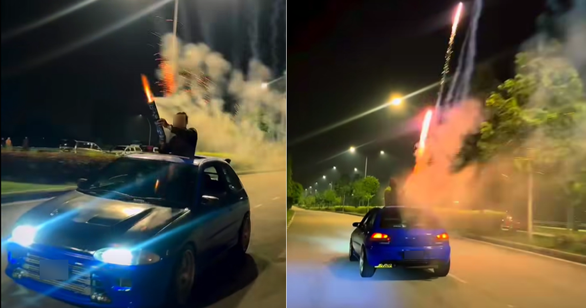 Four arrested for setting off fireworks from a moving vehicle in Malaysia