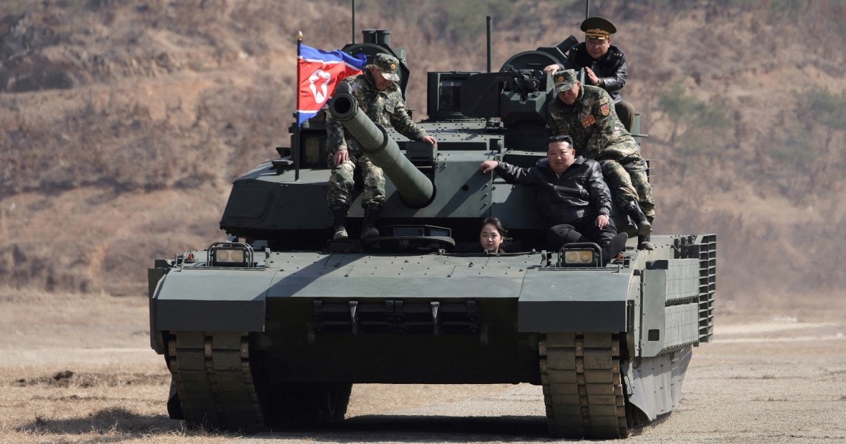 North Korean leader's teenage daughter drives tank in latest public appearance