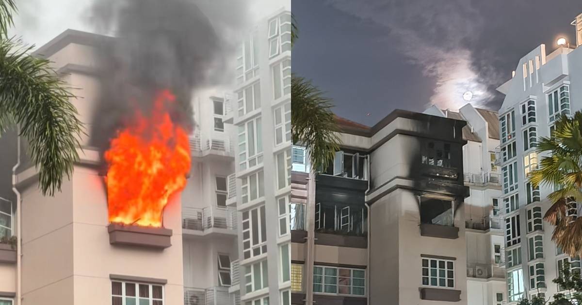 Kovan condo fire leaves firefighter with burns; man arrested