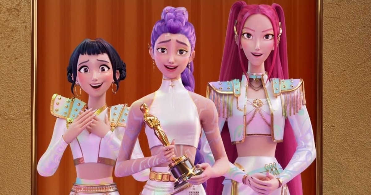 KPop Demon Hunters songwriting team continue Oscars acceptance speech backstage after being cut off on camera