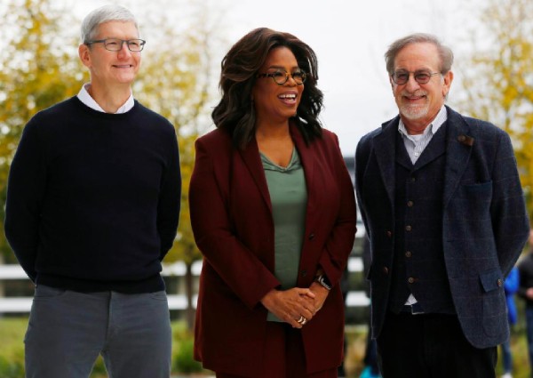 Ovations, hugs and soaring speeches as Apple embraces Hollywood