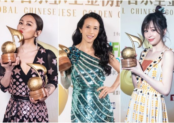Tanya Chua, Karen Mok and Cyndi Wang win big at Global Chinese Golden Chart Awards in Singapore