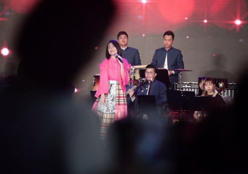 Zoe Tay and Joanna Dong perform at River Hongbao, which has drawn 1.14m visitors