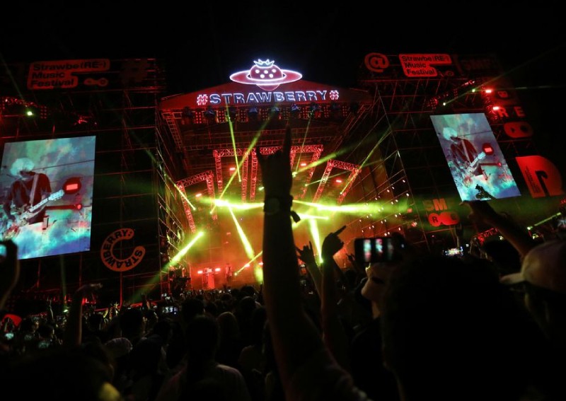Thousands of revellers attend Wuhan music festival