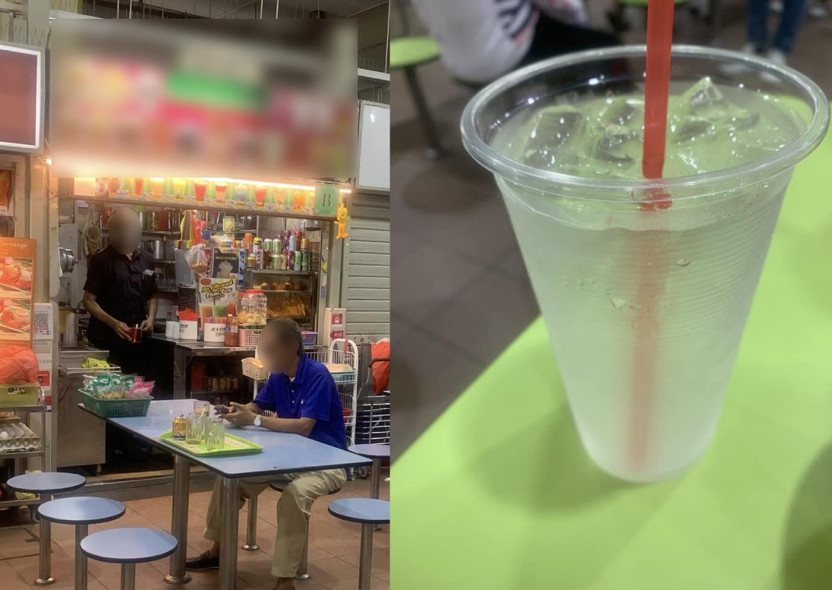 'More expensive than coffee or tea': $1.40 iced water at hawker centre stuns woman