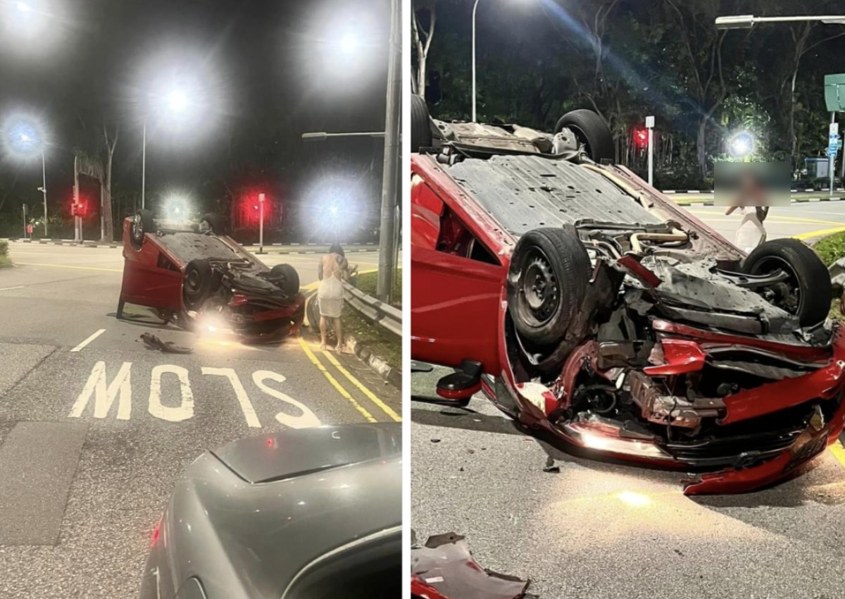 Private-hire driver takes a rest by roadside, a car crashes behind him seconds later