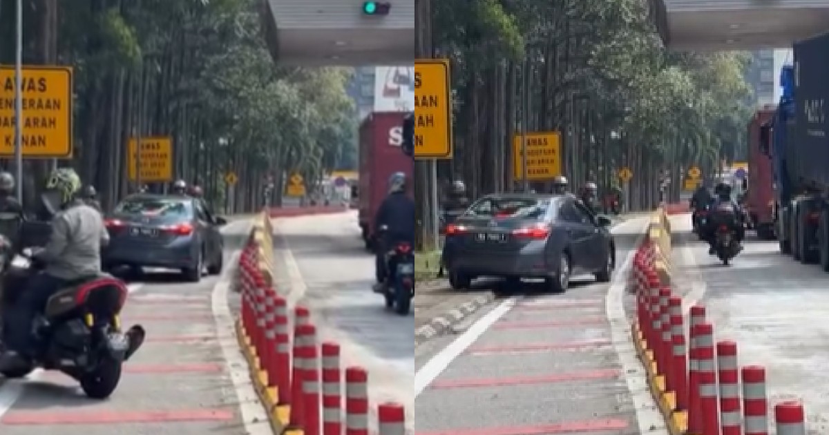 'Trying to avoid paying the toll?' Video of car stuck in motorcycle lane in Malaysia sparks backlash