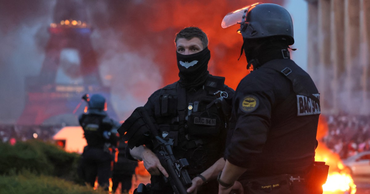 Paris police detain dozens after violence erupts during celebrations of PSG's Champions League title