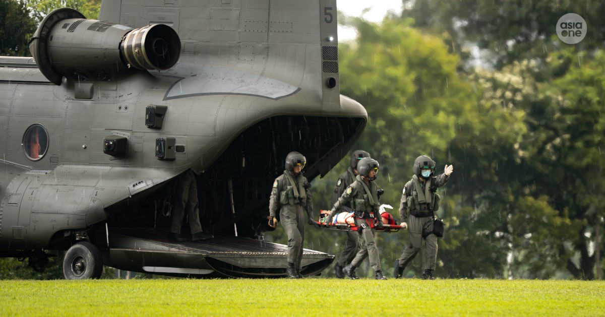 Saw an RSAF Chinook helicopter at NUS? It's a medical evacuation drill
