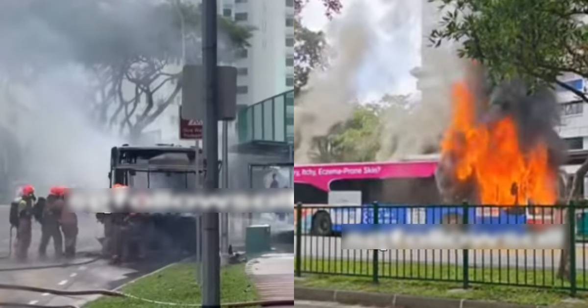 Bus catches fire near Woodgrove Primary School; no injuries reported