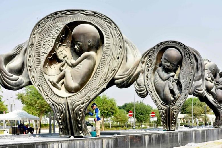 Giant Damien Hirst uterus sculptures catch eye at Qatar hospital