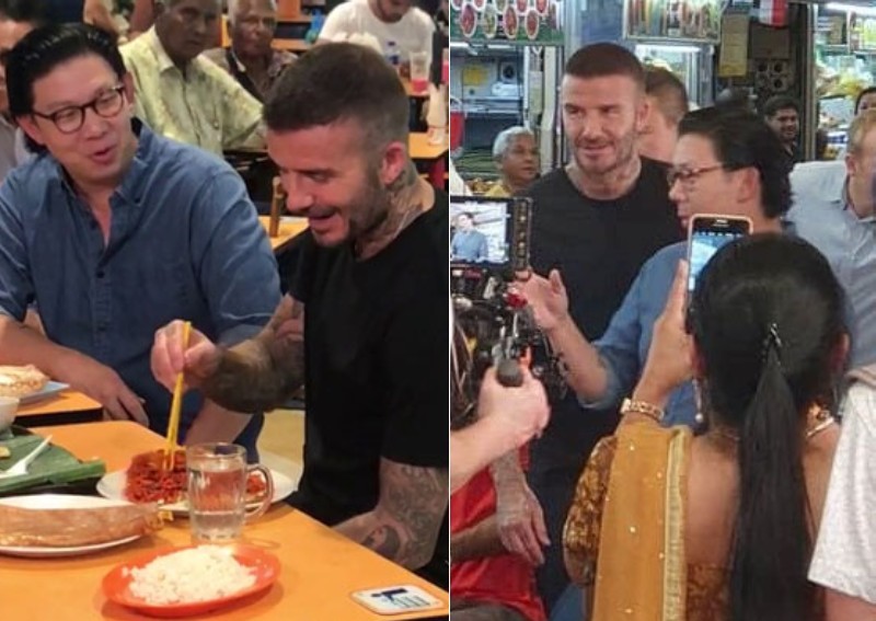 David Beckham drops by Tekka Market to enjoy a plate of mee goreng
