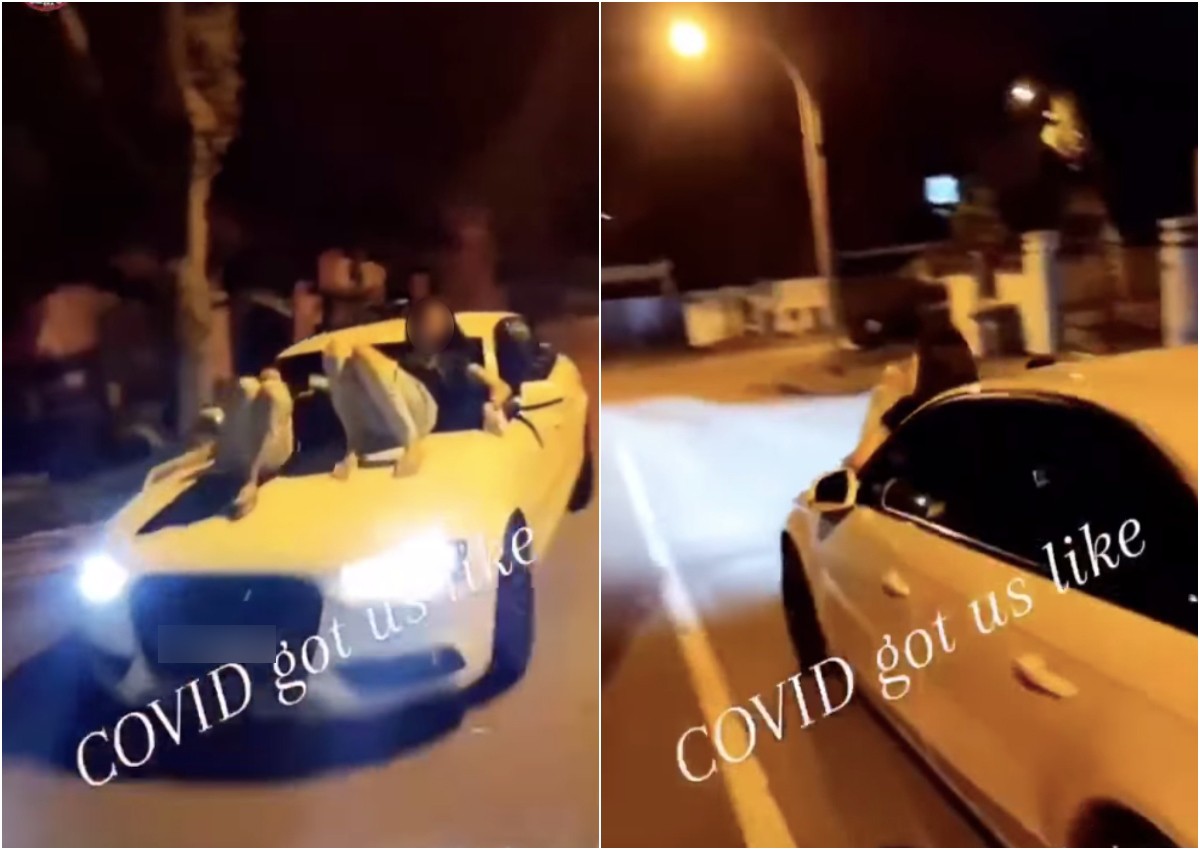 Cruising for a bruising: 2 women take night ride on Audi's bonnet