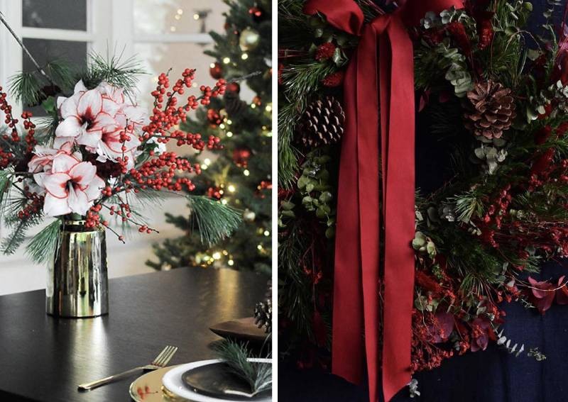 No room for a Christmas tree? Order these festive wreaths and arrangements instead