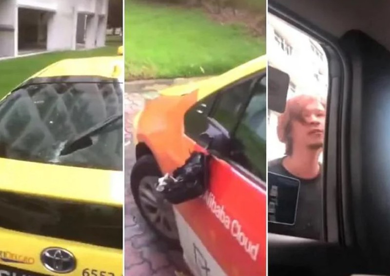 6 weeks' jail, fine for 31-year-old man who was caught on video terrorising taxi driver, passengers in Choa Chu Kang