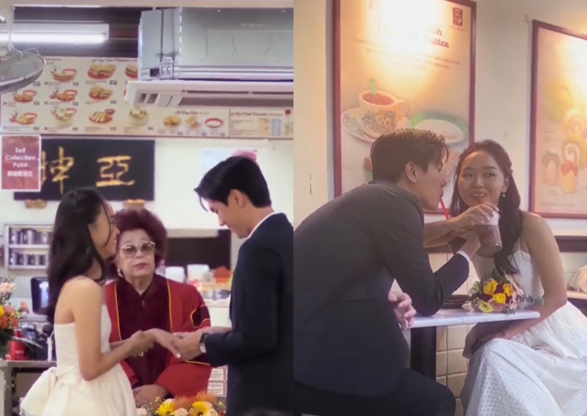 Couple tie the knot at Ya Kun Kaya Toast outlet, serve guests local breakfast meal to celebrate