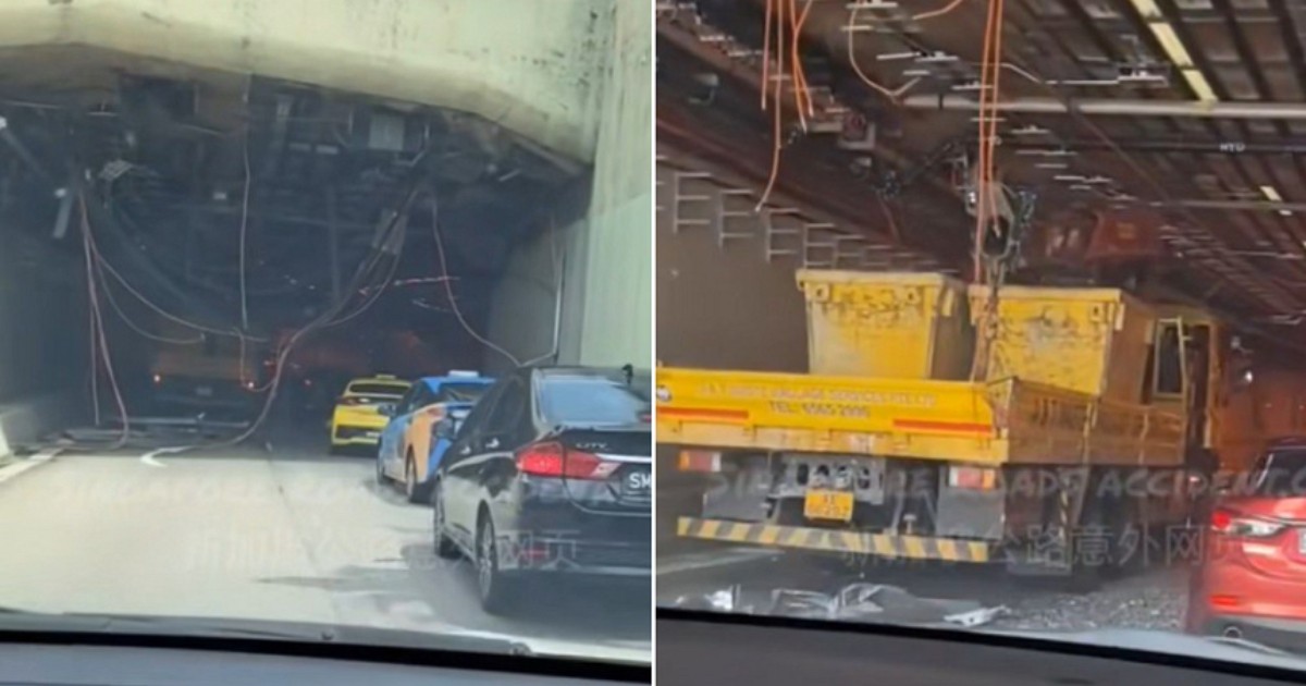 Lorry damages CTE tunnel ceiling, driver arrested