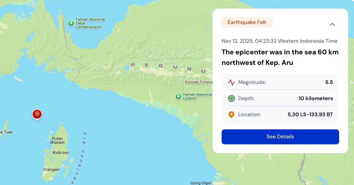 5.5-magnitude earthquake strikes off Indonesia's Maluku, no tsunami potential