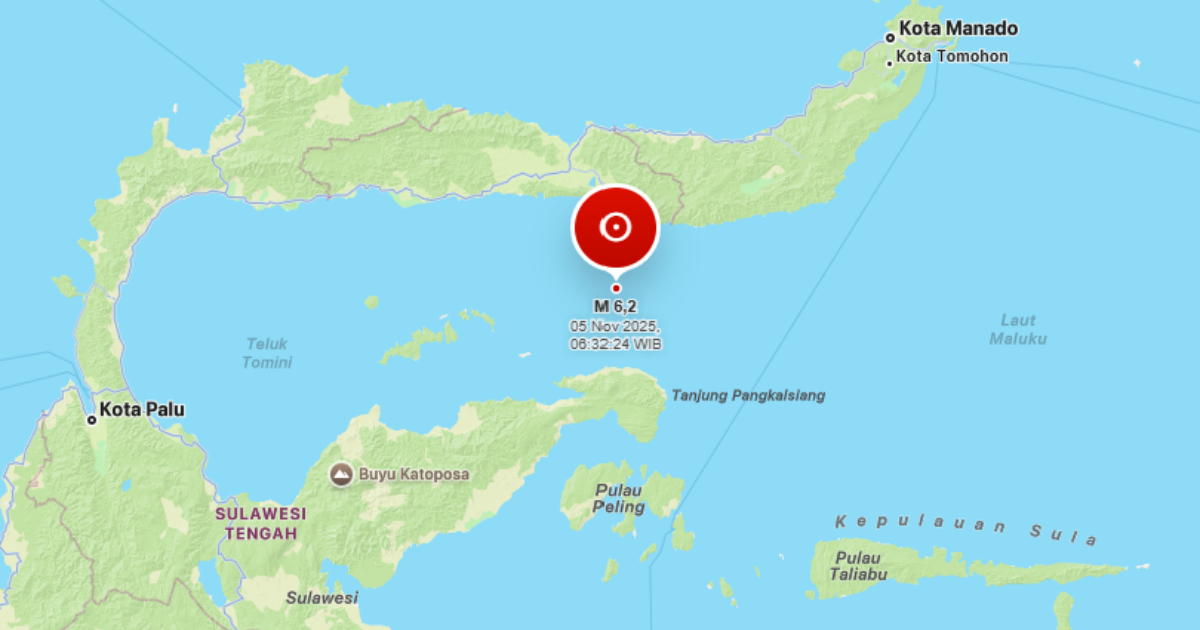 6.2-magnitude earthquake hits offshore of Indonesia's Sulawesi, no tsunami potential