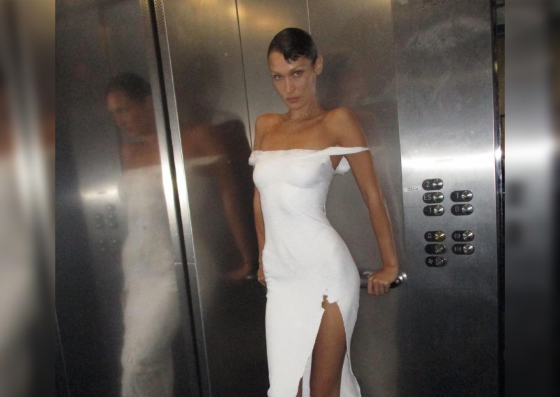 From almost nude to a slip dress: Bella Hadid and her spray-on dress turn heads at Paris Fashion Week