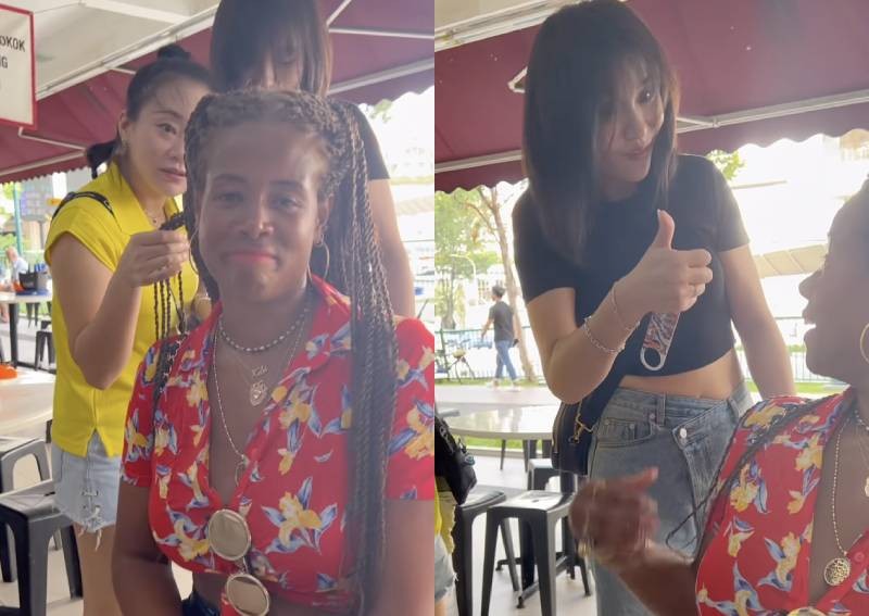 Her braids bring all the girls to the coffee shop: Women play with Kelis' hair at Chinatown without permission