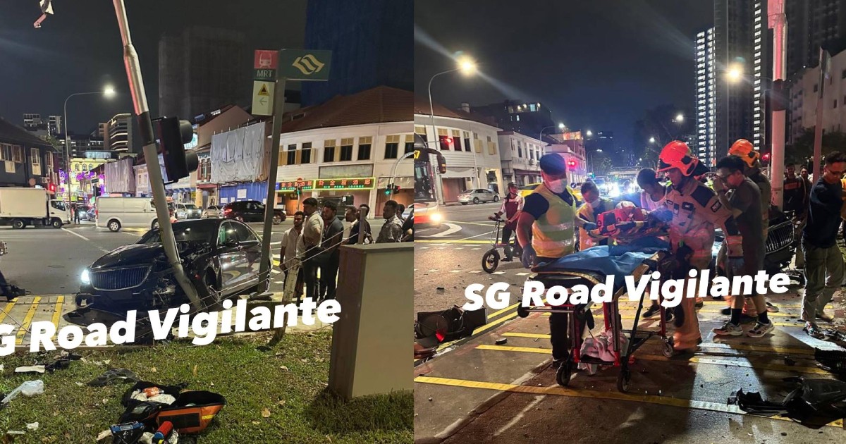 71-year-old taken to hospital, man arrested for drink driving after accident at junction of Lavender Street and Serangoon Road