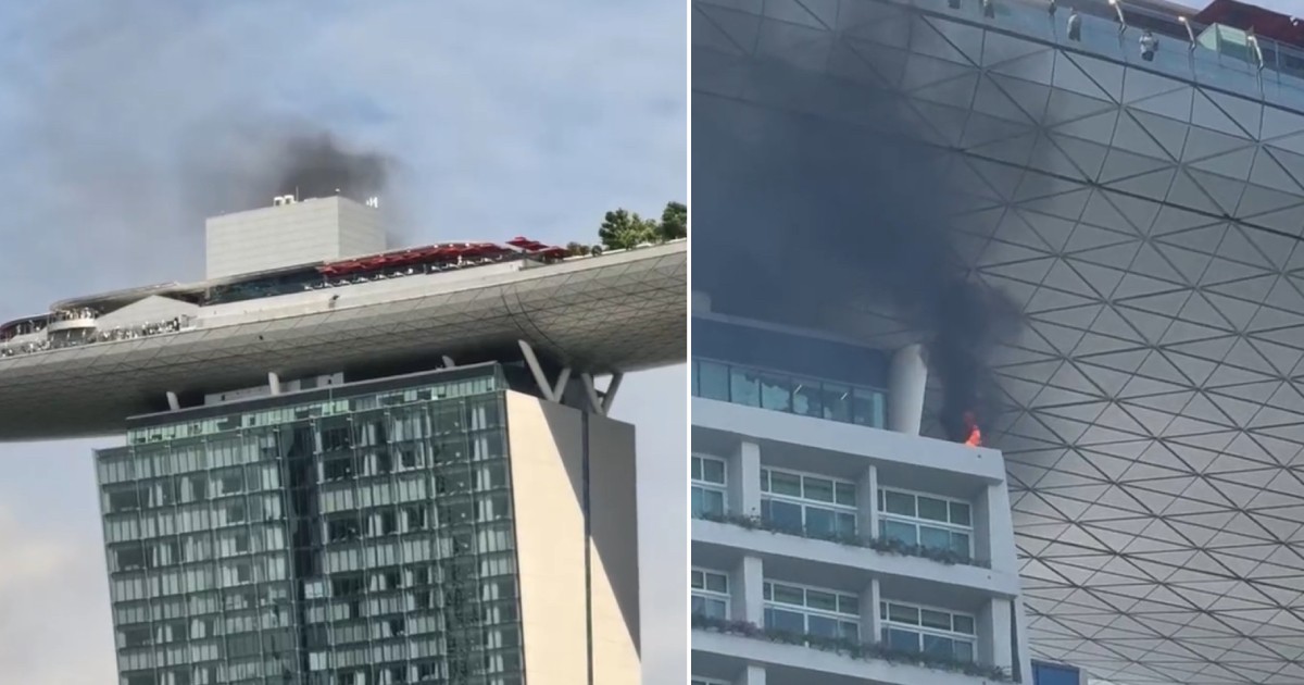 Fire breaks out at MBS; involved plastic mat on 55th floor