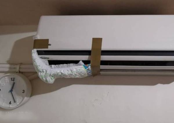 Homeowner uses diaper to stop aircon leak and other useful diaper #lifehacks