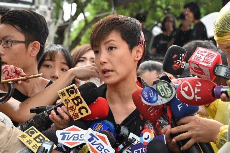 Denise Ho attacked with paint at pro-Hong Kong democracy rally in Taiwan