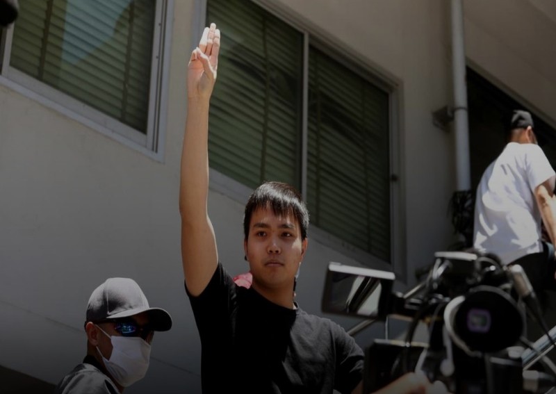 The Thai protest leader who emerged with a kiss