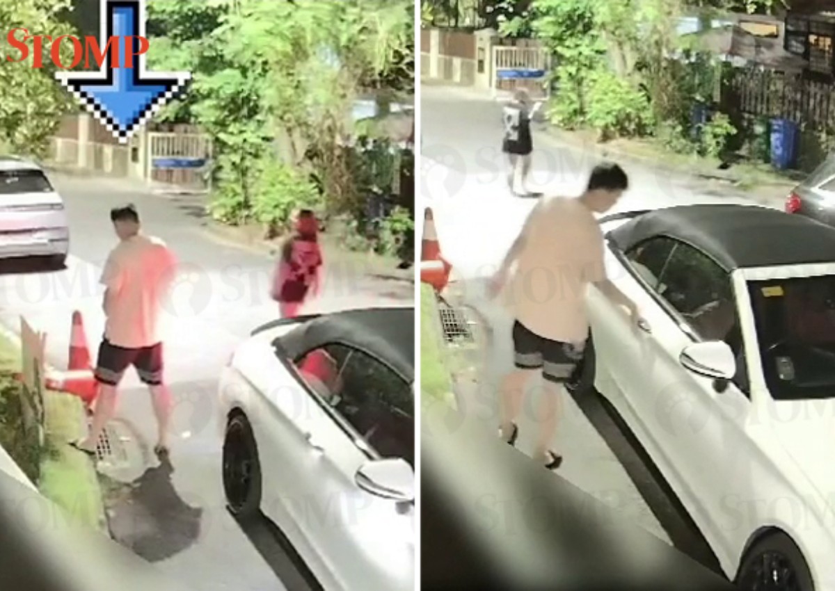 The drain's not a toilet: Driver parks car outside Siglap home, brazenly urinates on road