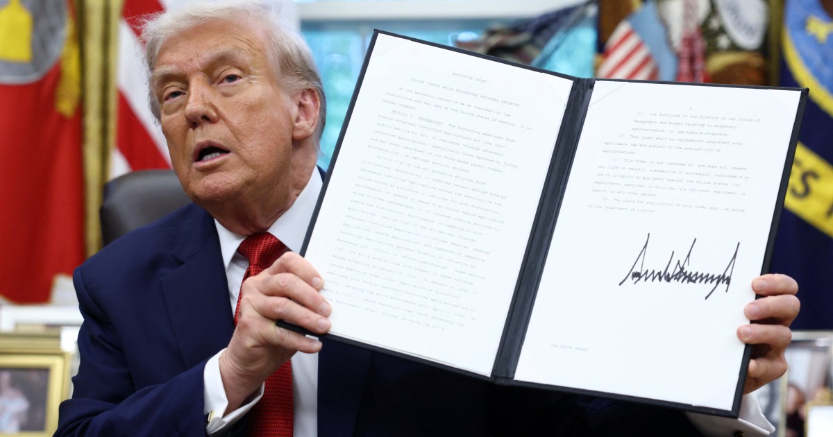 Trump signs order declaring TikTok sale ready and values it at $18 billion