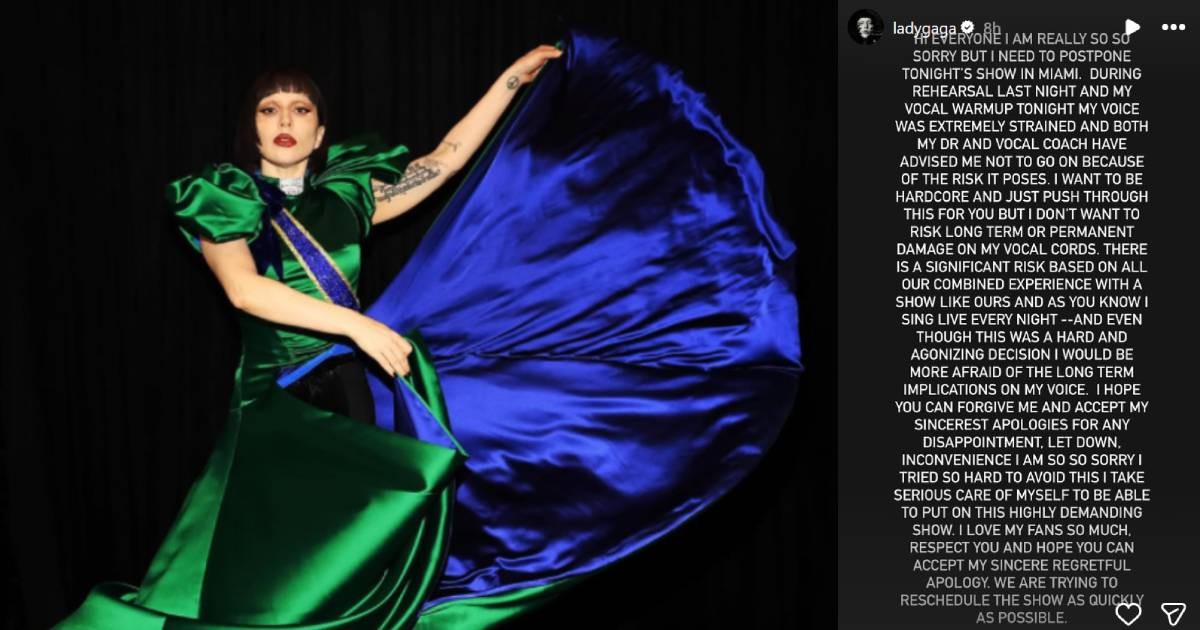 Lady Gaga apologises for cancelling show when fans were already in the venue