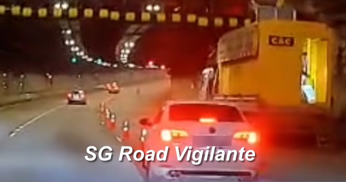 Driver smashes through multiple cones along CTE tunnel, has near miss with road works