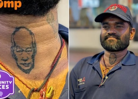 Migrant worker tattoos Lee Kuan Yew on neck to honour the country that changed his life: 'First pain, now gain'