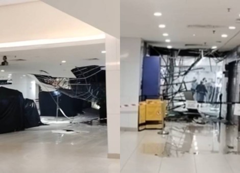 Parts of ceiling at Lucky Plaza collapse, affected area cordoned off