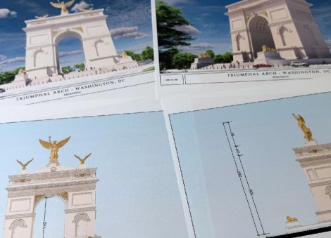 Trump's Washington arch plan includes golden-winged figure, eagles, lions and 'One Nation Under God'