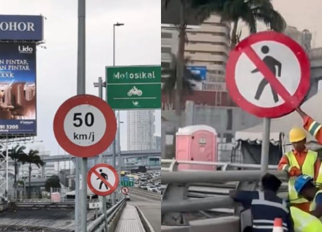 Cross-border commuters puzzled over new 'No walking' sign on Malaysia side of Causeway