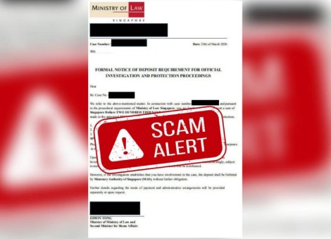 Police warn of impersonation scams involving Ministry of Law officials; at least $8.5m lost